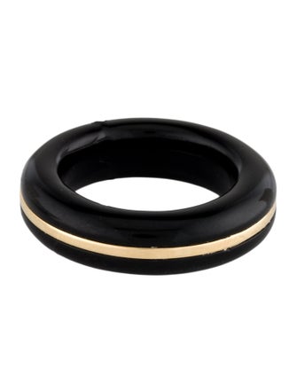 By Pariah 14K Onyx Essential Stacking Ring