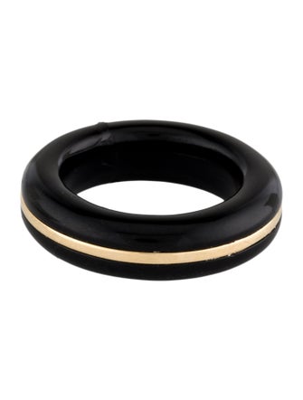 By Pariah 14K Onyx Essential Stacking Ring