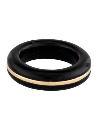 By Pariah 14K Onyx Essential Stacking Ring