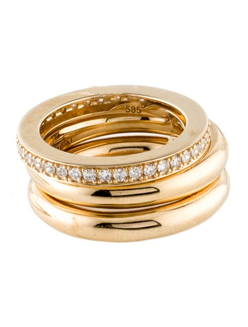By Pariah 14K Diamond Triple Pinky Ring Stack Band