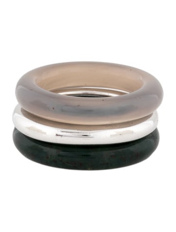By Pariah Agate & Moss Agate Trilogy Ring Stack — image 3 of 4