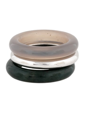 By Pariah Agate & Moss Agate Trilogy Ring Stack — image 4 of 4