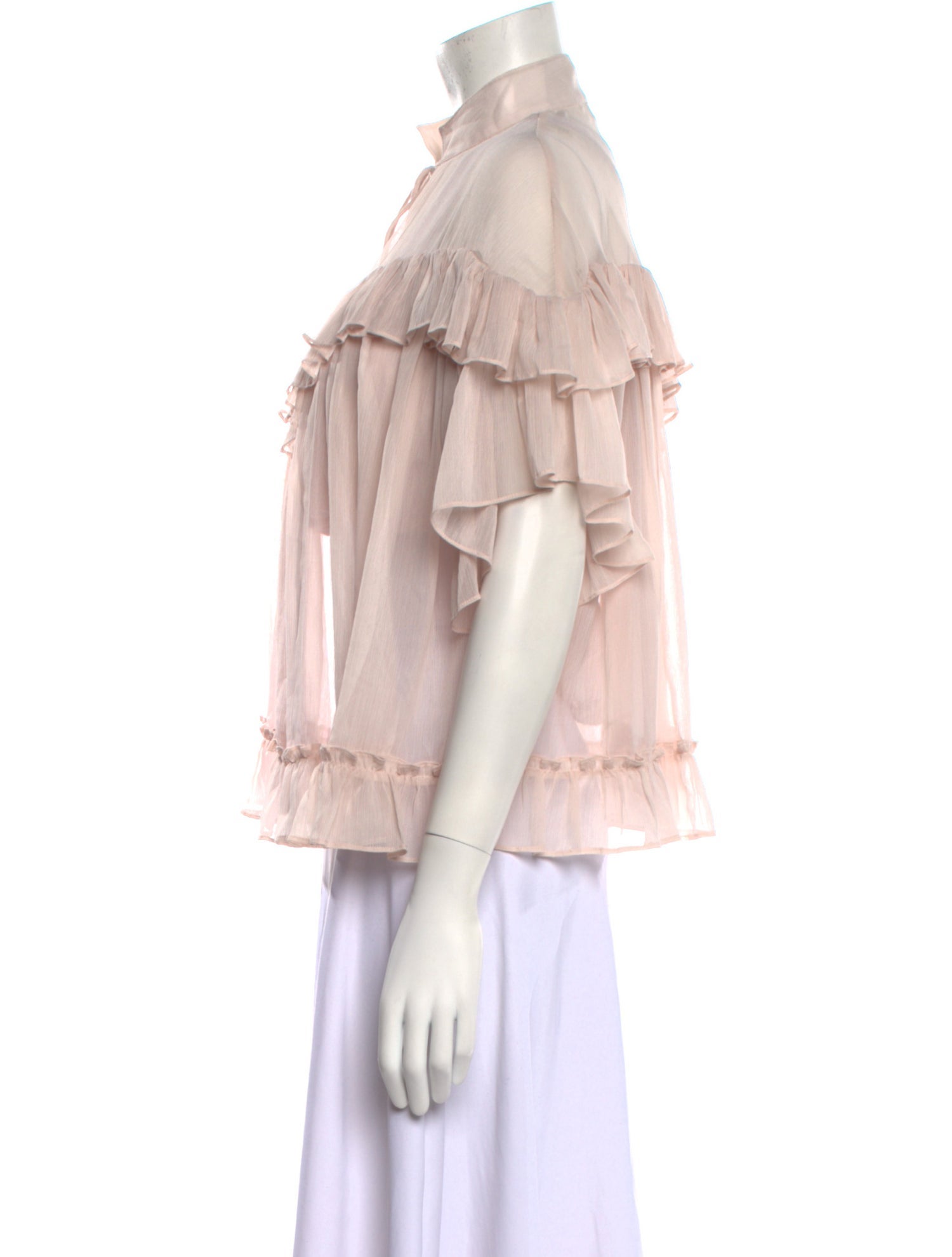 byTiMo Mock Neck Three-Quarter Sleeve Blouse