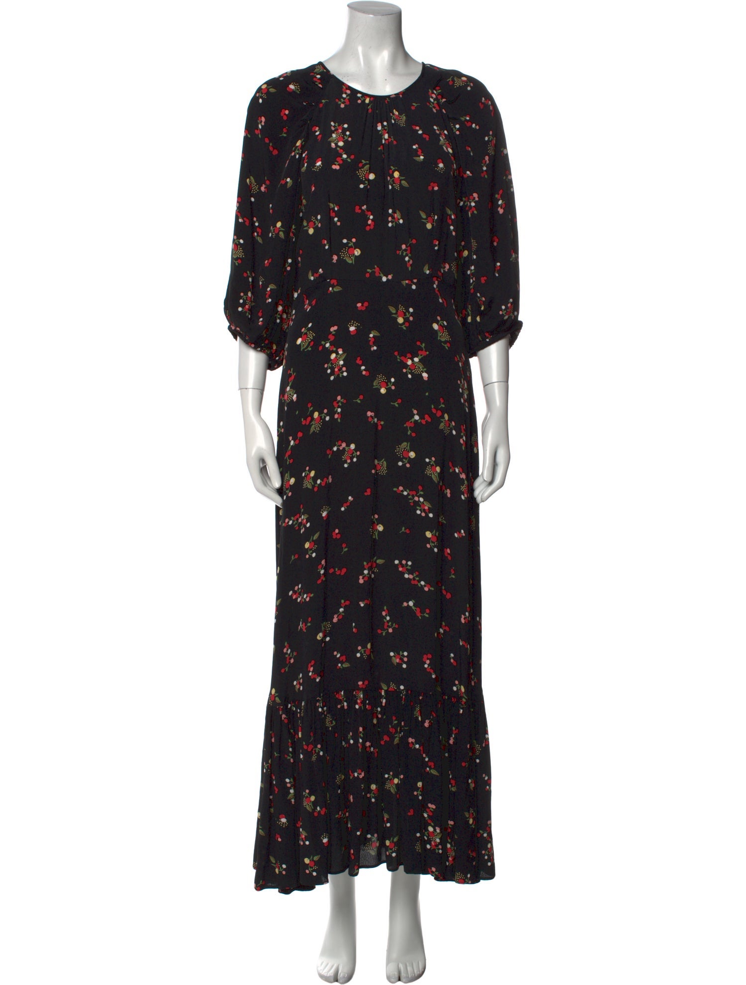 Hill House Home Floral Print Long Dress w/ Tags - Black