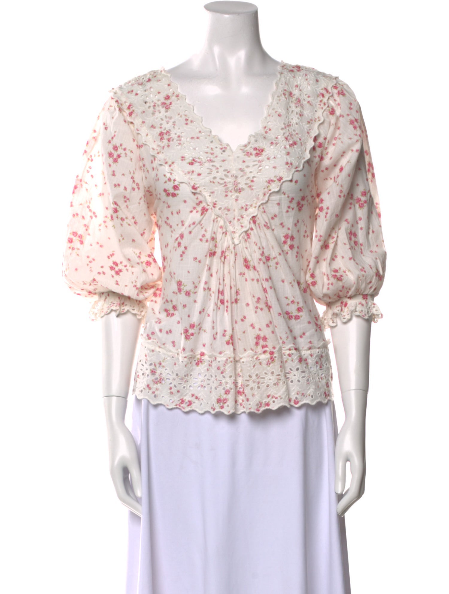 byTiMo Floral Print V-Neck Blouse