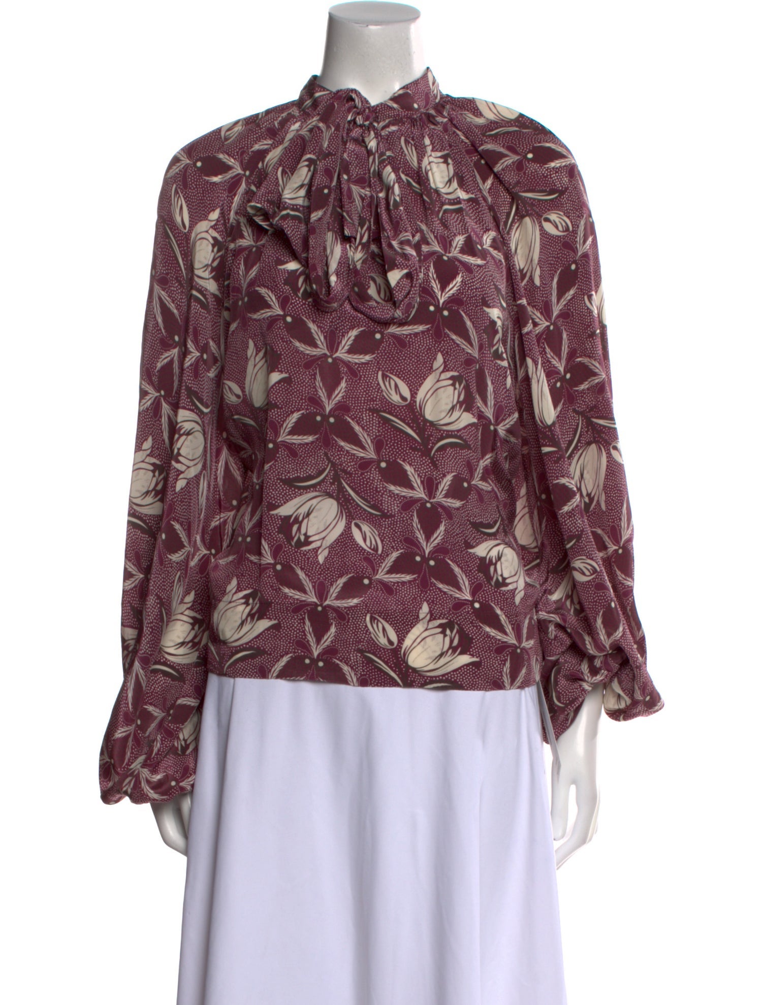 byTiMo Floral Print Mock Neck Blouse