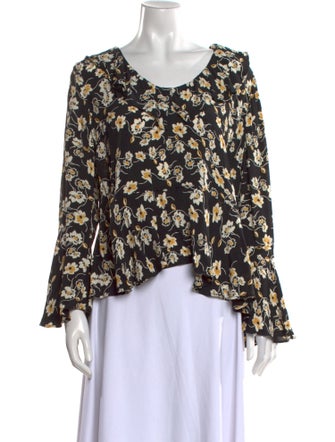byTiMo Floral Print Scoop Neck Blouse