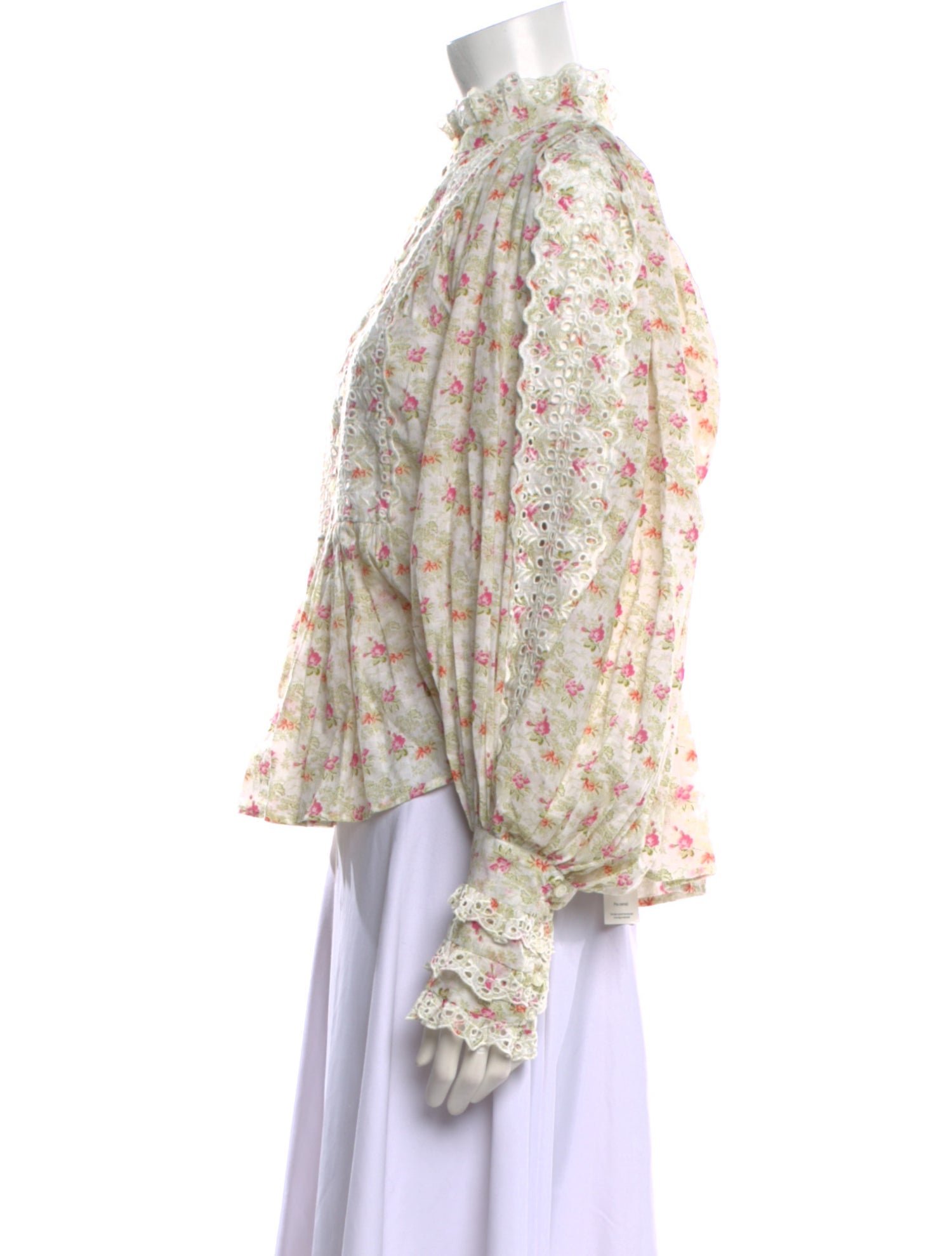 byTiMo Floral Print Mock Neck Blouse