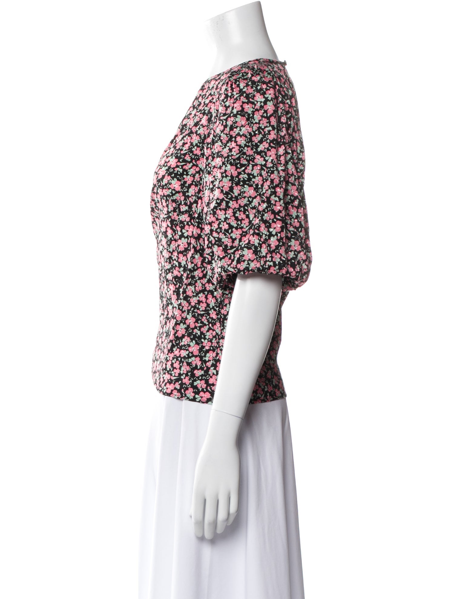 byTiMo Floral Print Crew Neck Blouse