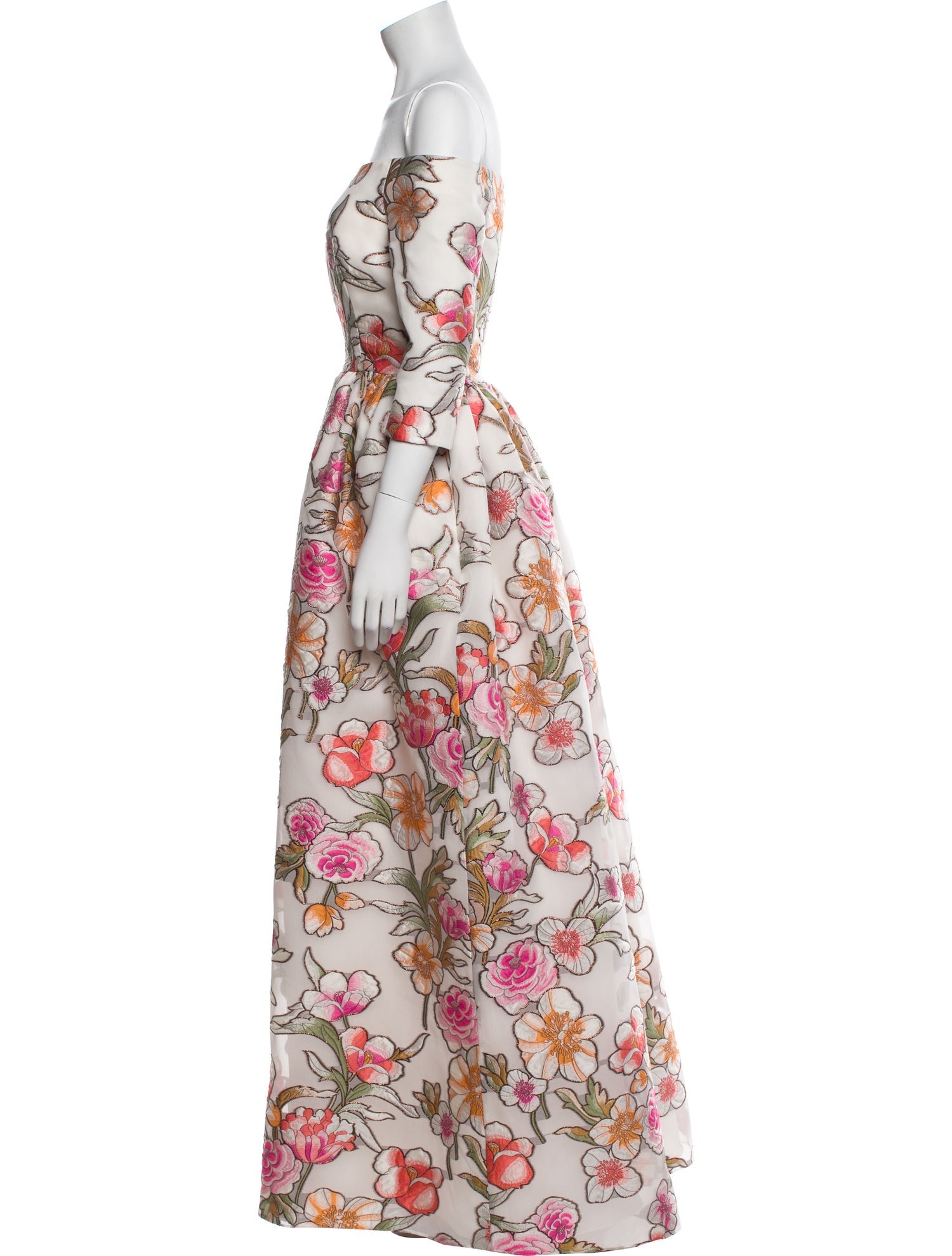 Barbara Tfank Floral Print Long Dress