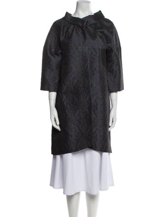 Barbara Tfank Jacquard Faux Fur Coat