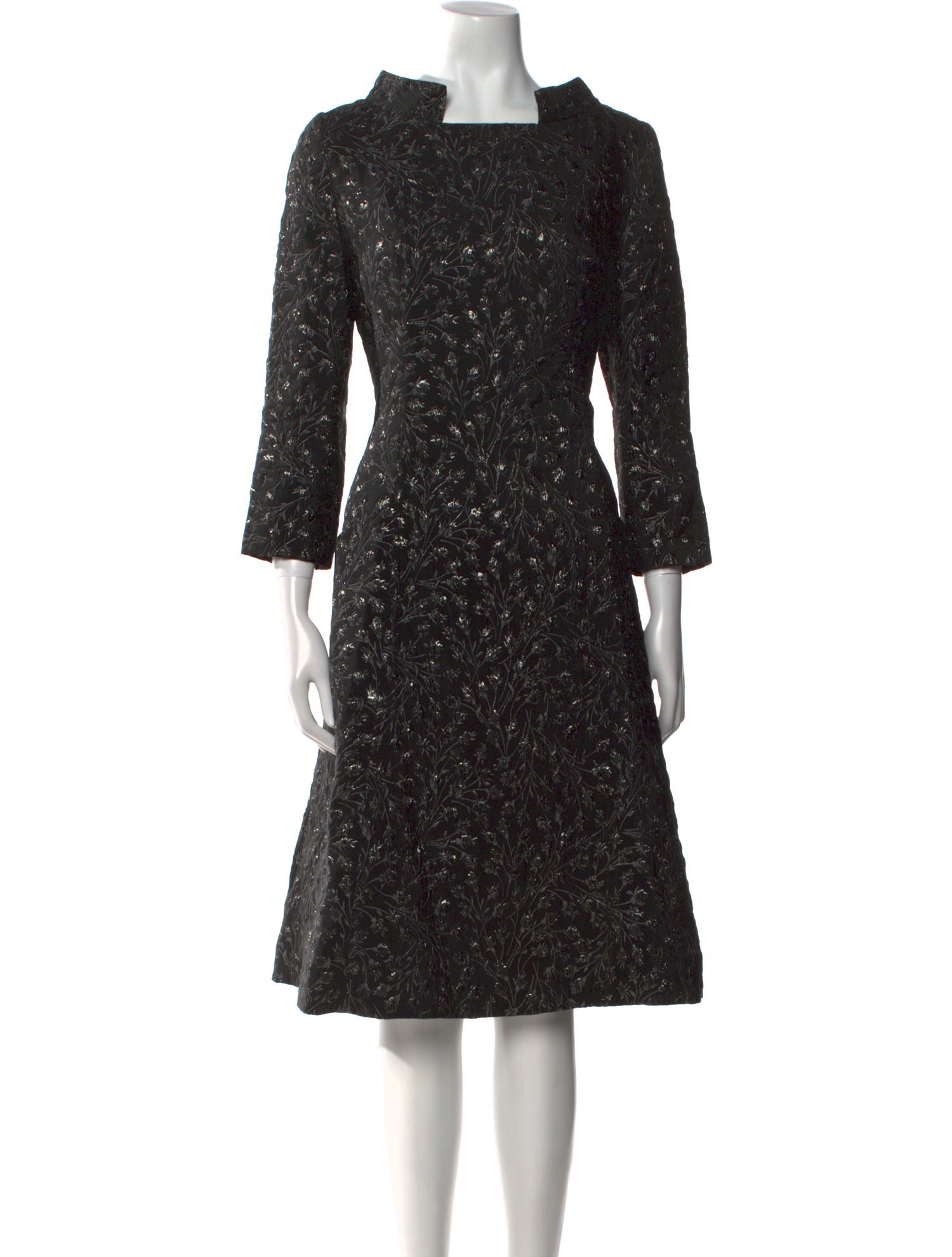 Barbara Tfank Square Neckline Knee-Length Dress