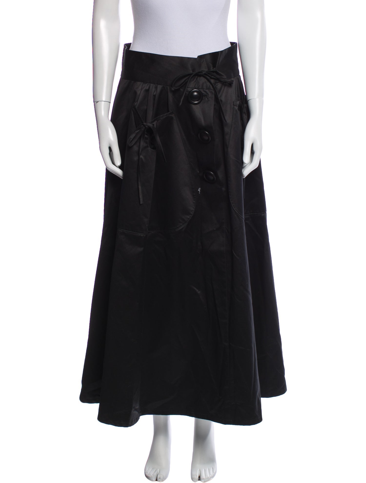 Barbara Tfank Pleated Accents Long Skirt