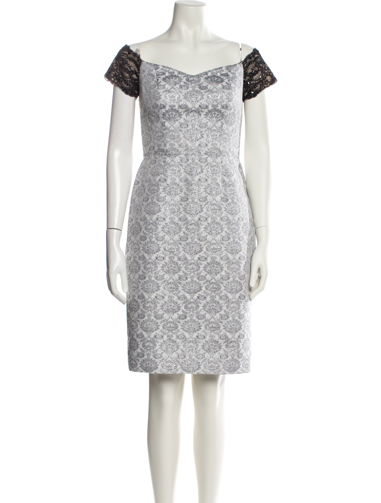 Barbara Tfank Lace Pattern Mini Dress