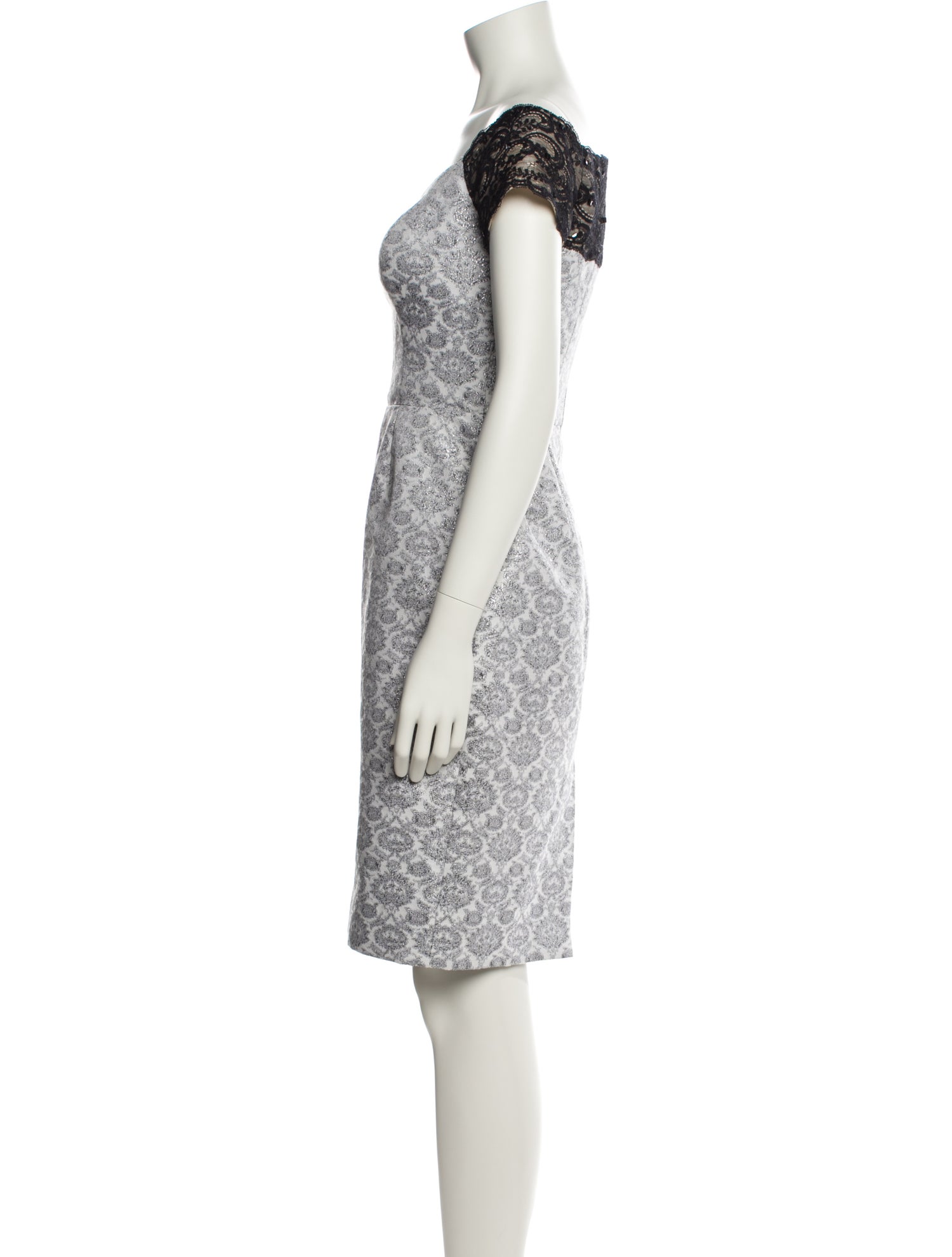 Barbara Tfank Lace Pattern Mini Dress