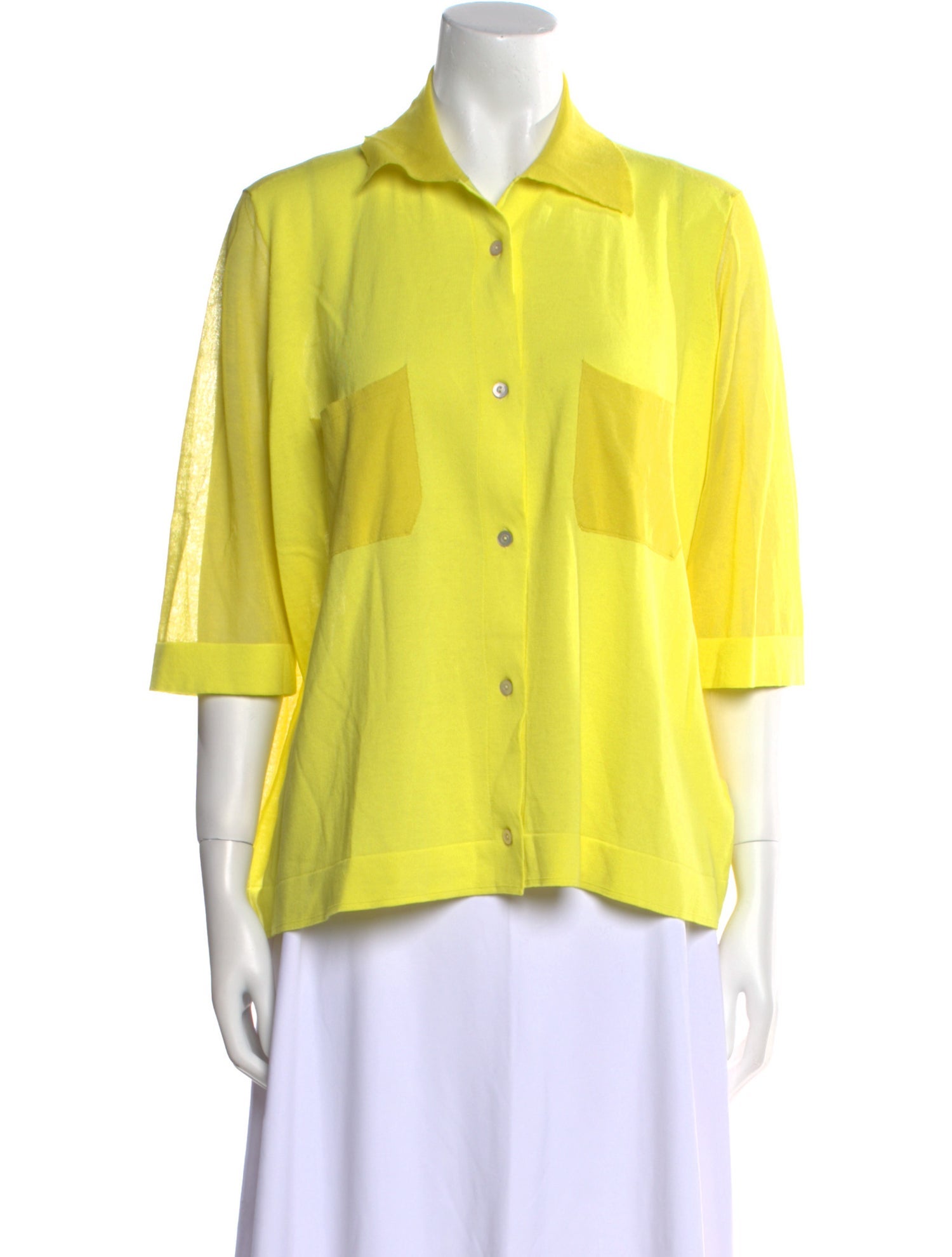 Cividini Three-Quarter Sleeve Button-Up Top