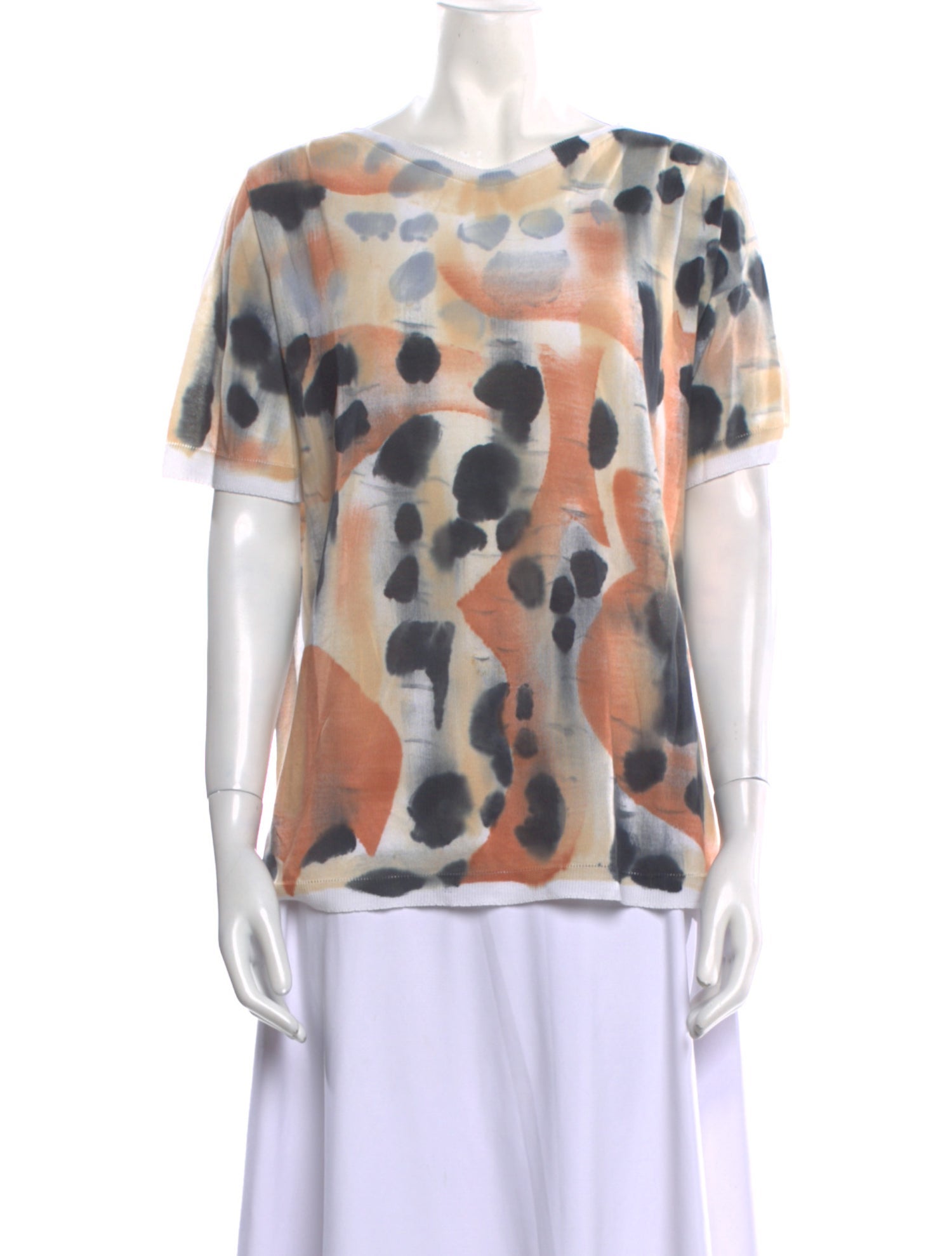 Cividini Printed Bateau Neckline T-Shirt