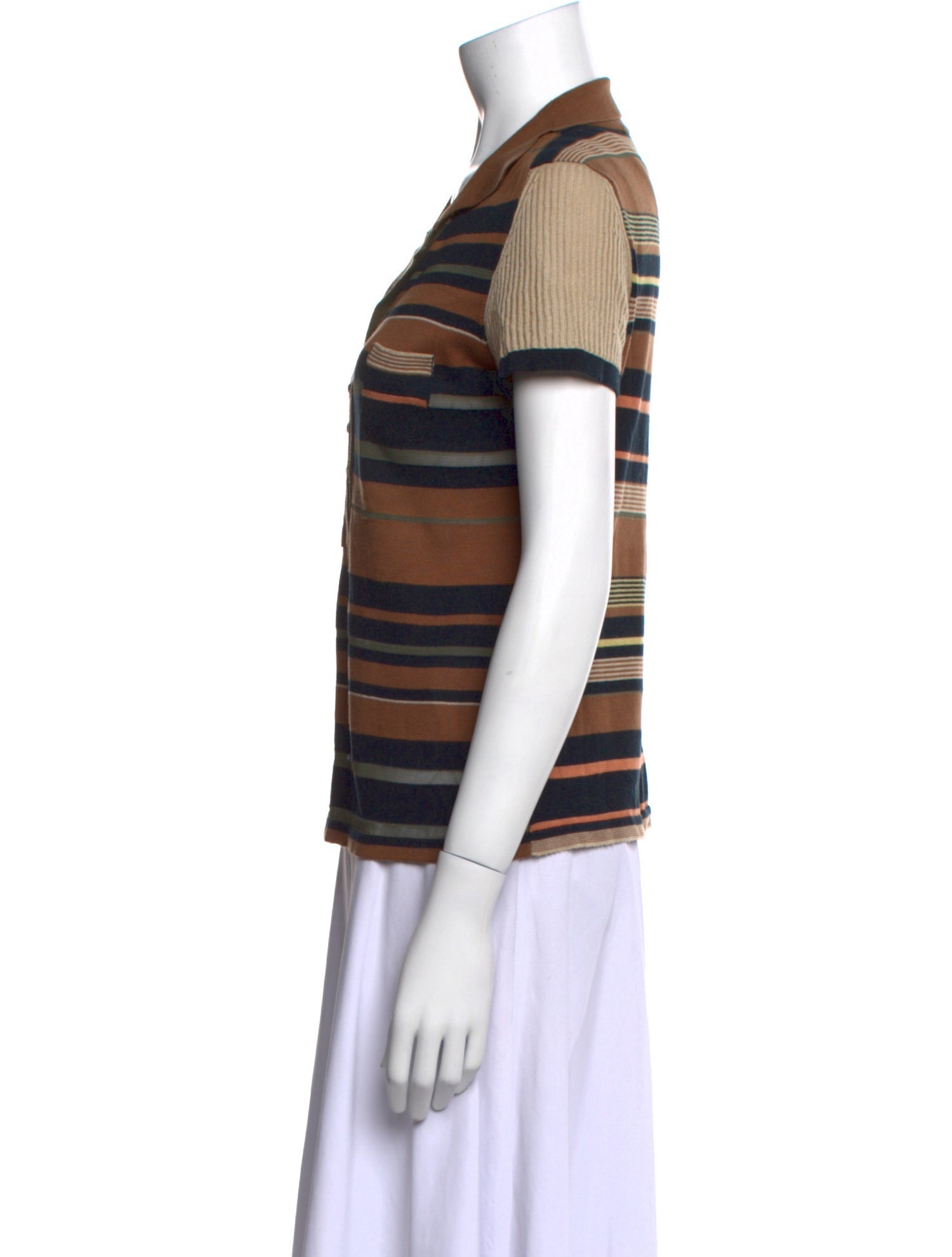 Cividini Striped V-Neck Polo