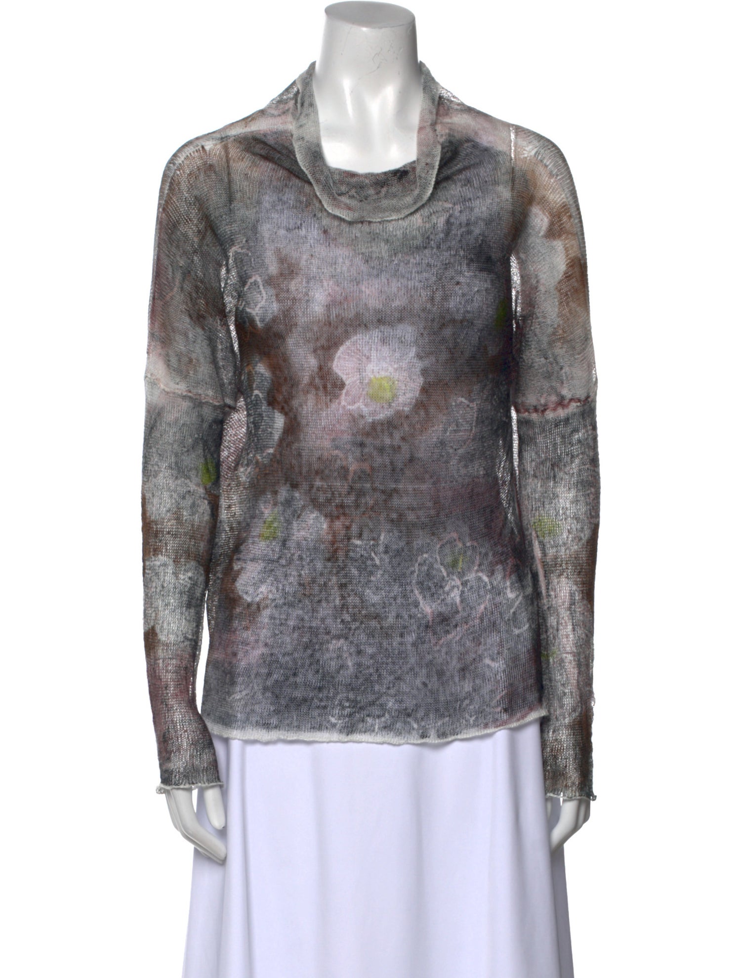 Cividini Printed Cowl Neck Sweater