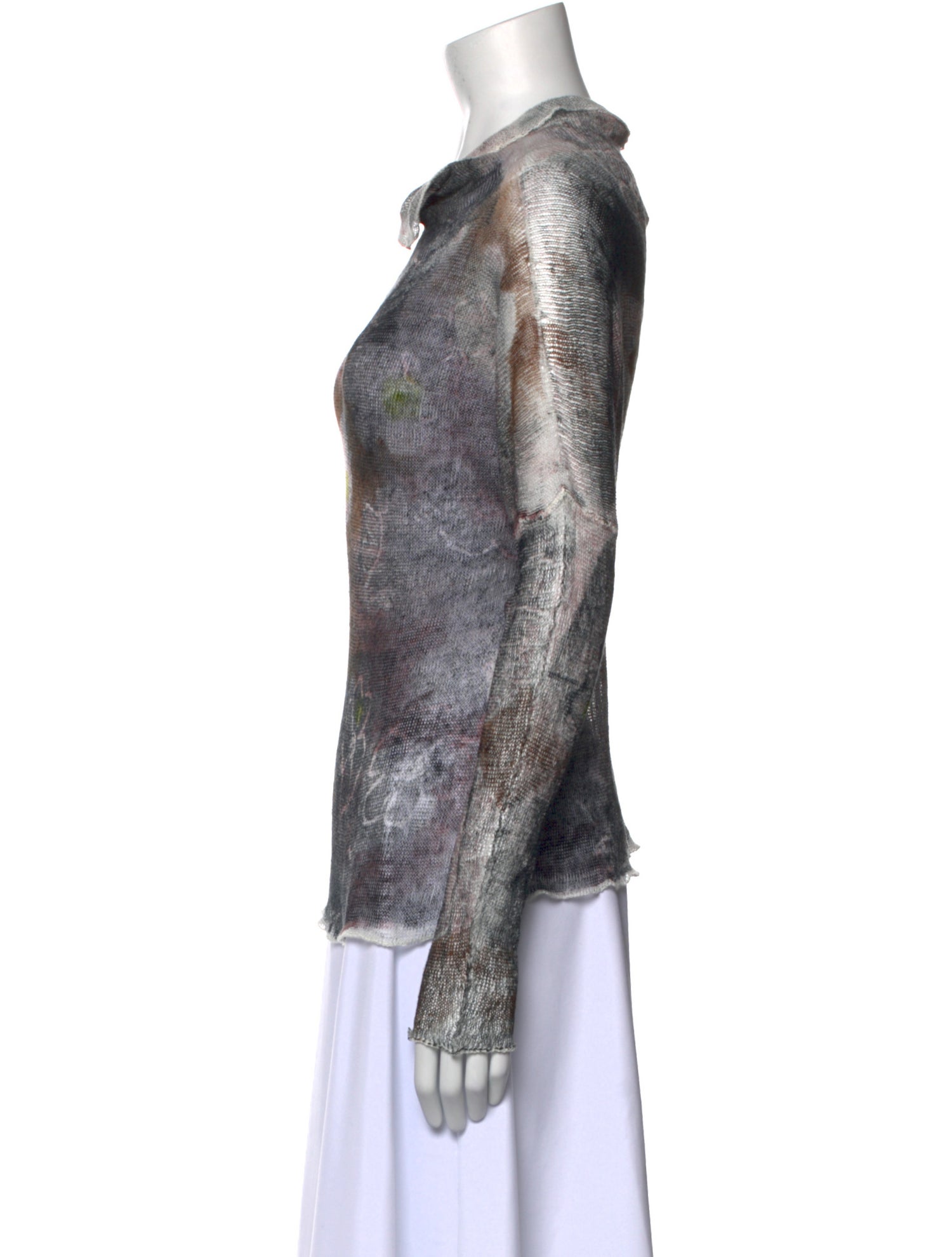 Cividini Printed Cowl Neck Sweater