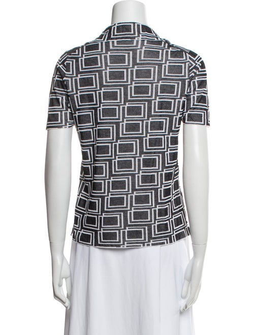 Cividini Printed Short Sleeve Button-Up Top