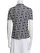 Cividini Printed Short Sleeve Button-Up Top