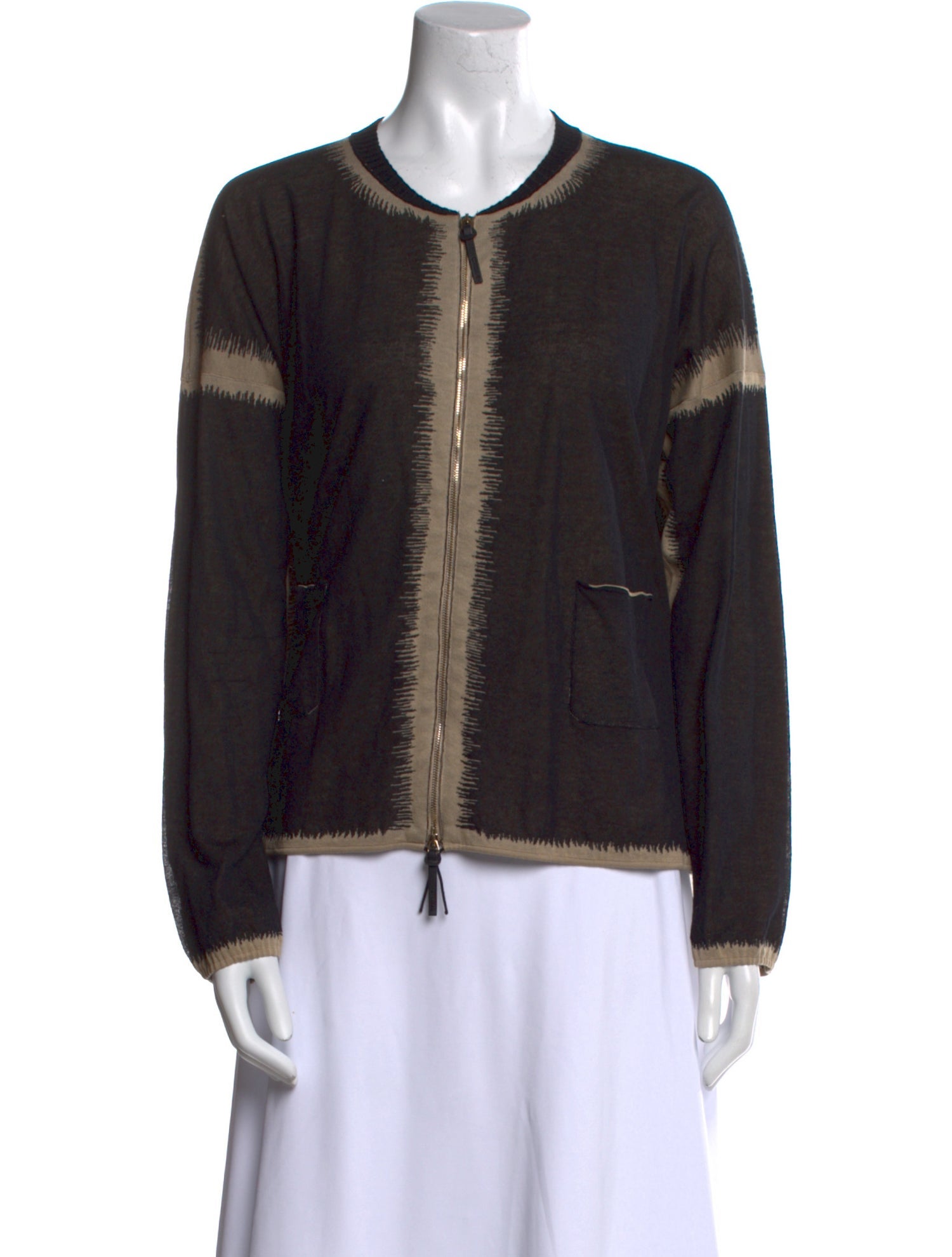 Cividini Colorblock Pattern Crew Neck Sweater