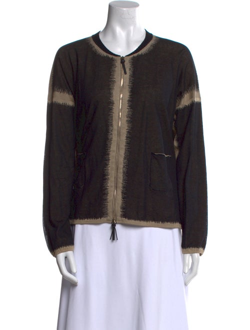 Cividini Colorblock Pattern Crew Neck Sweater