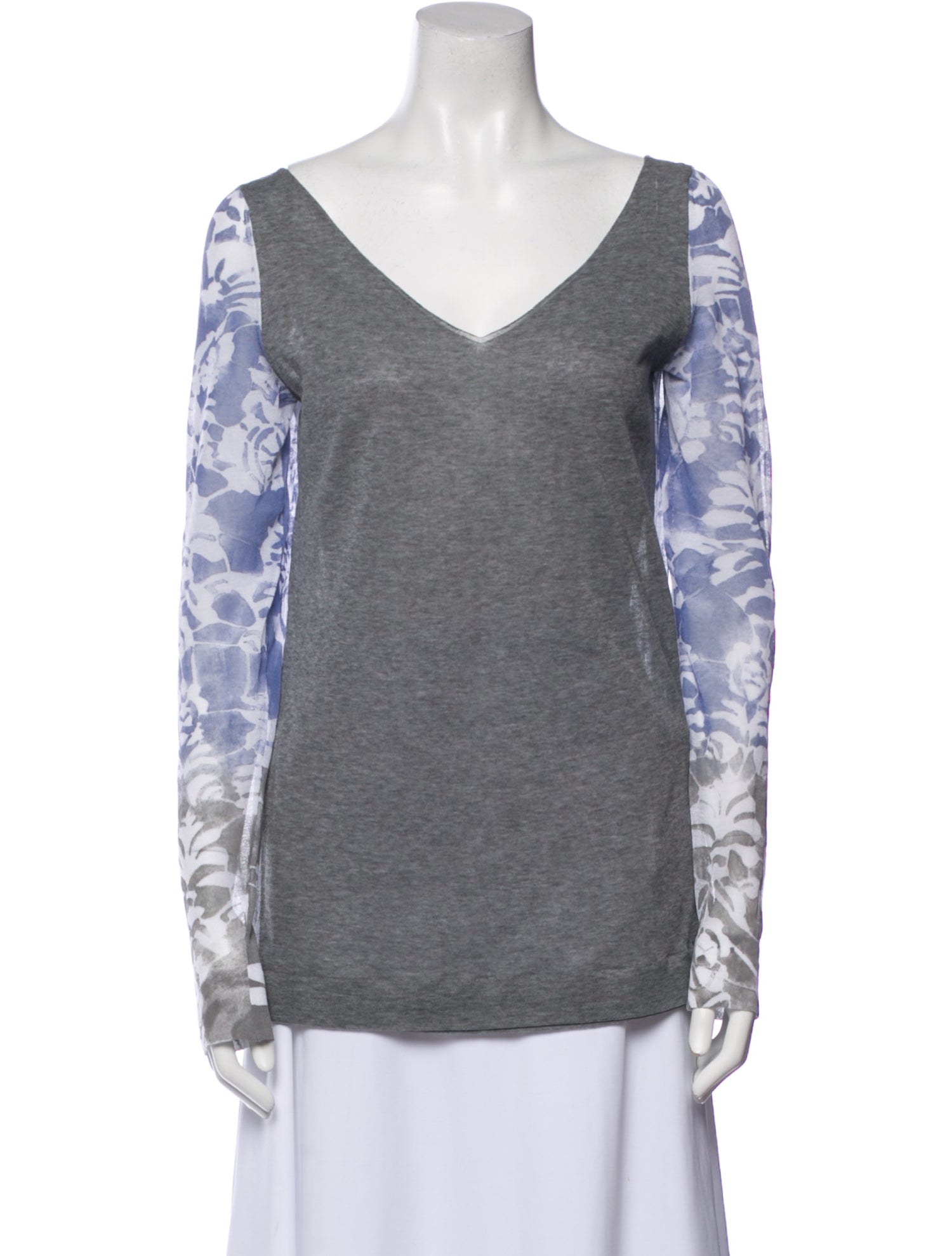 Cividini V-Neck Long Sleeve Top