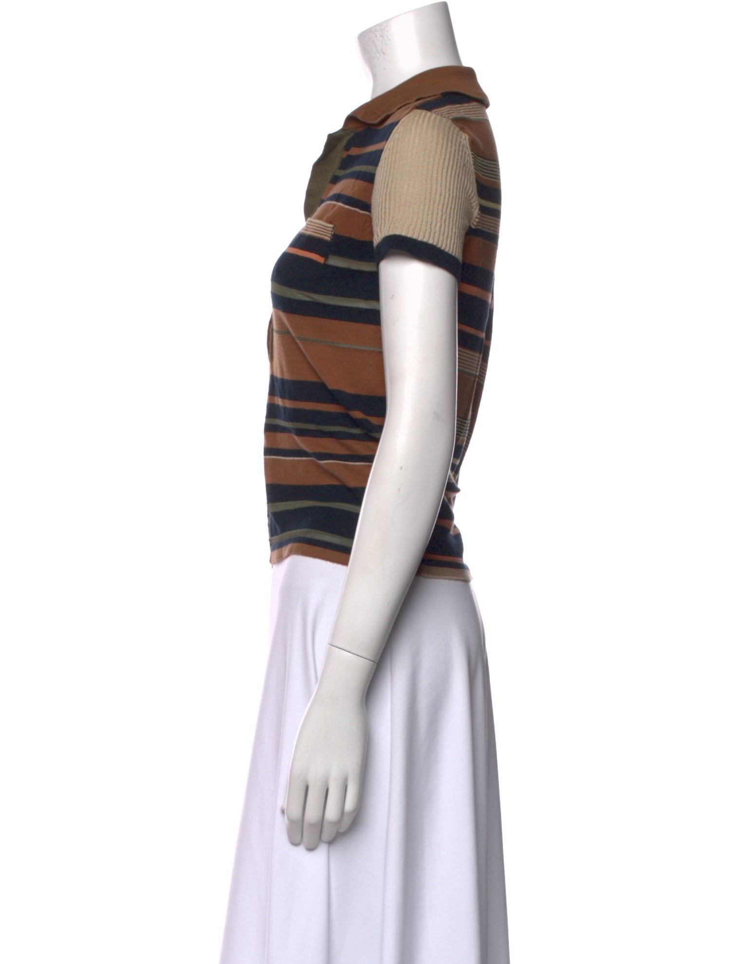 Cividini Striped V-Neck Polo