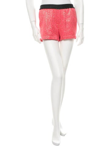 Cut25 by Yigal Azrouël Patterned Leather-Accented Shorts