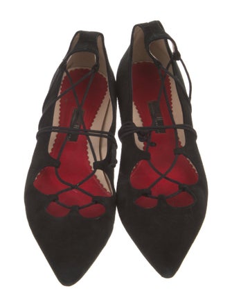 CH Carolina Herrera Suede Ballet Flats