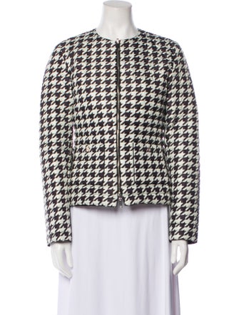 CH Carolina Herrera Houndstooth Print Down Jacket