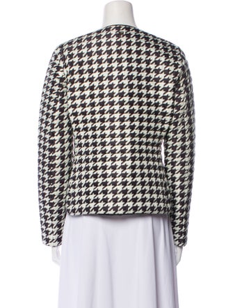 CH Carolina Herrera Houndstooth Print Down Jacket