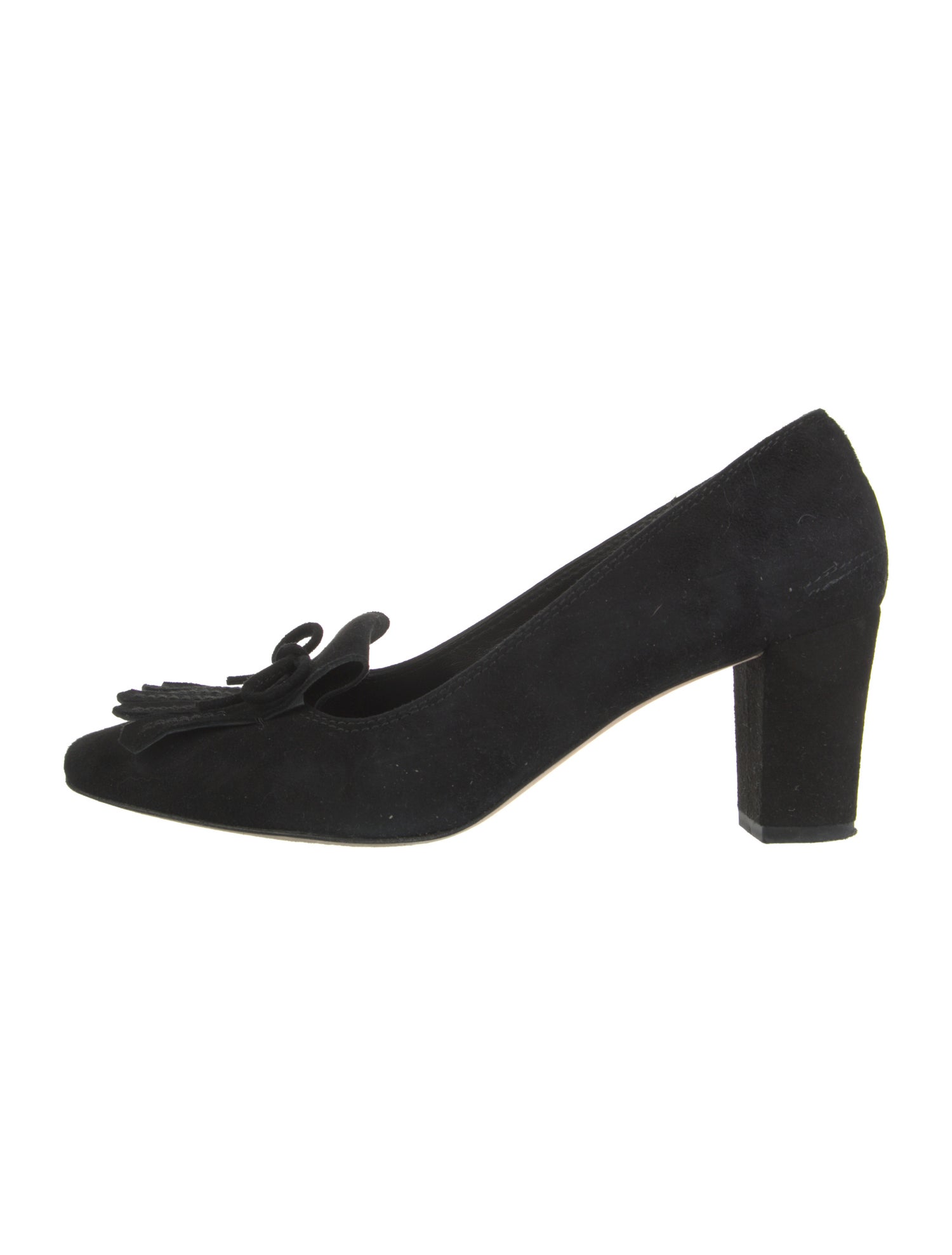 CH Carolina Herrera Suede Bow Accents Pumps