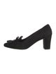 CH Carolina Herrera Suede Bow Accents Pumps