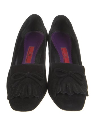 CH Carolina Herrera Suede Bow Accents Pumps