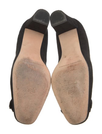CH Carolina Herrera Suede Bow Accents Pumps