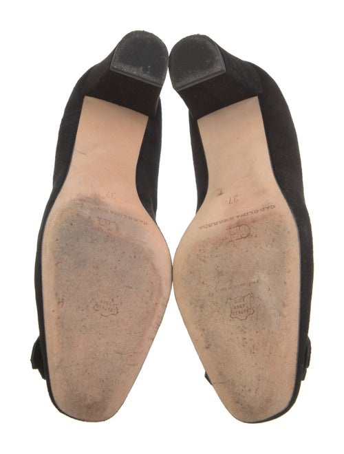 CH Carolina Herrera Suede Bow Accents Pumps