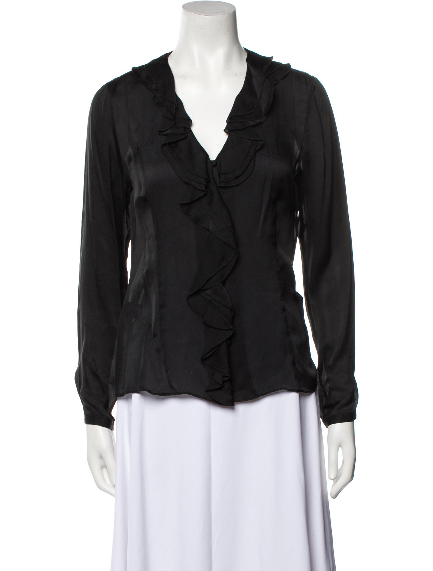 CH Carolina Herrera Silk V-Neck Blouse
