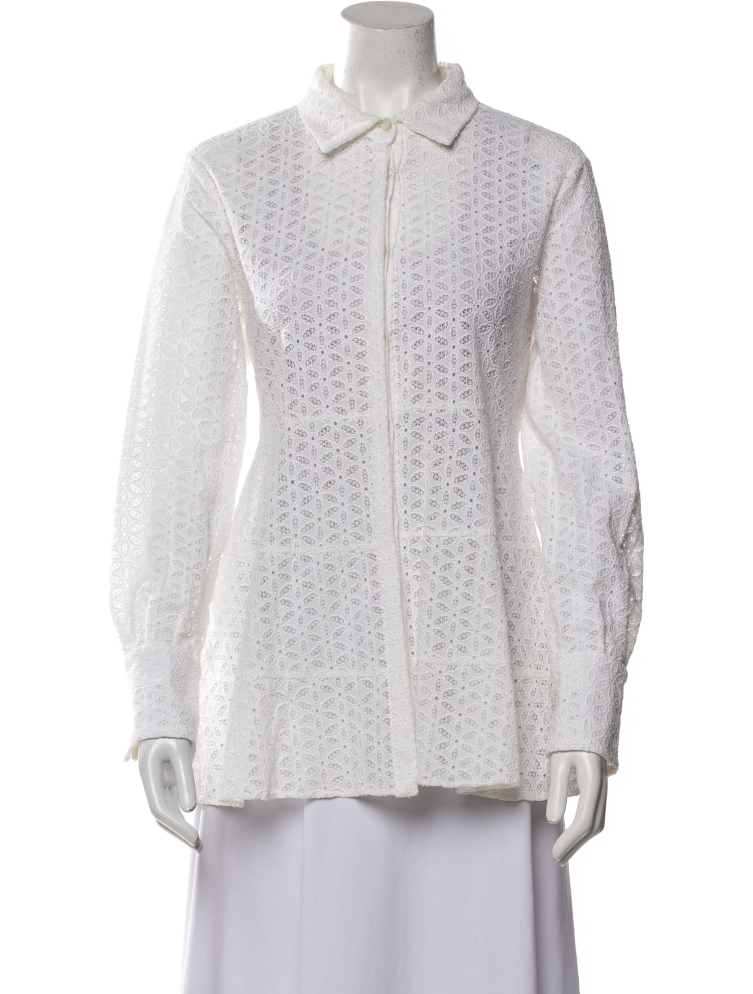 CH Carolina Herrera Long Sleeve Button-Up Top