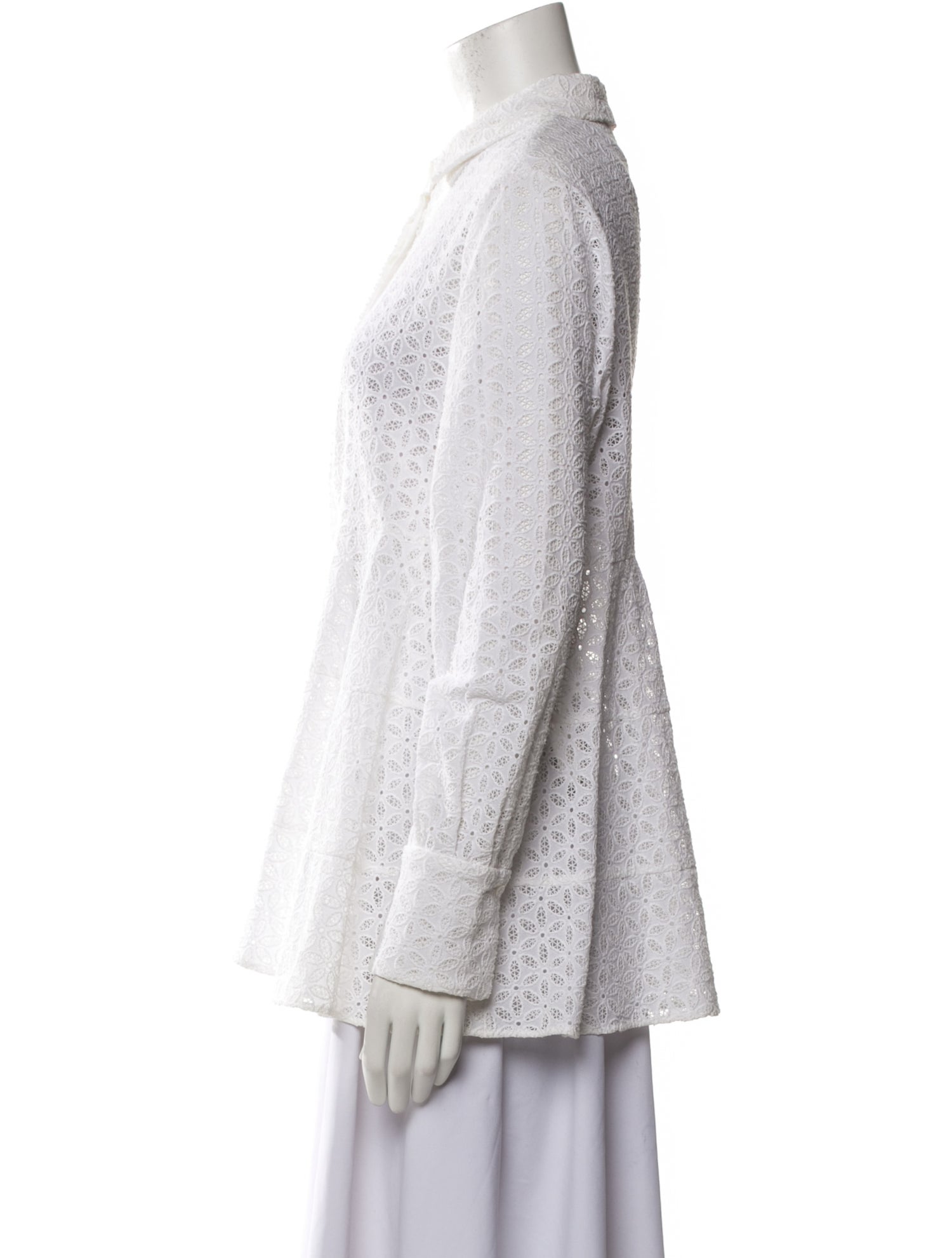 CH Carolina Herrera Long Sleeve Button-Up Top