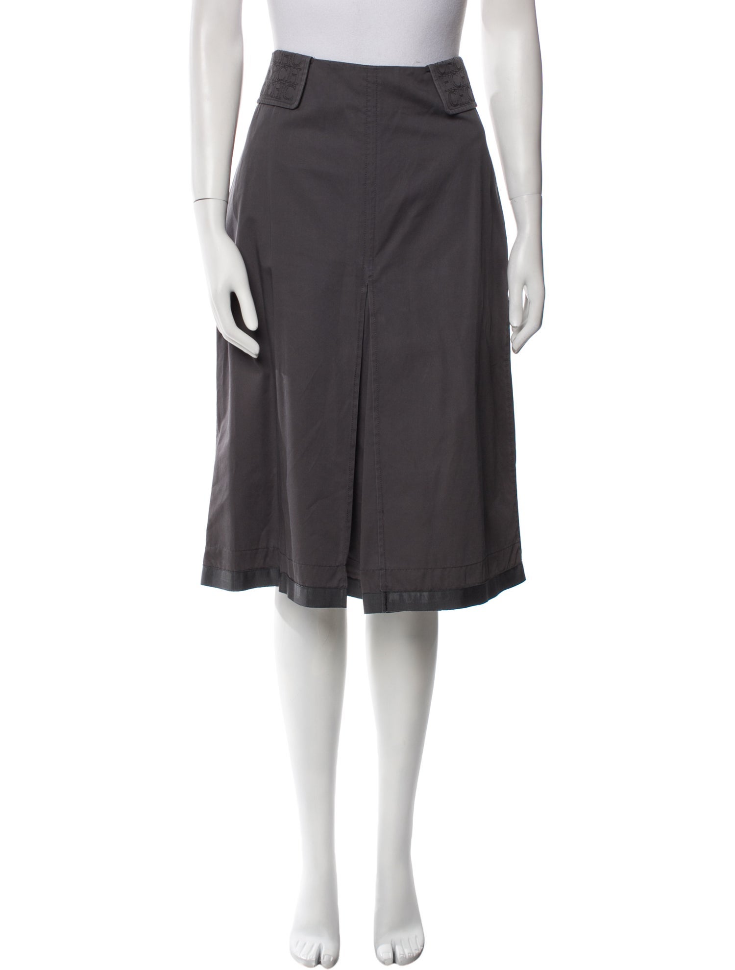 CH Carolina Herrera Pleated Accents Knee-Length Skirt