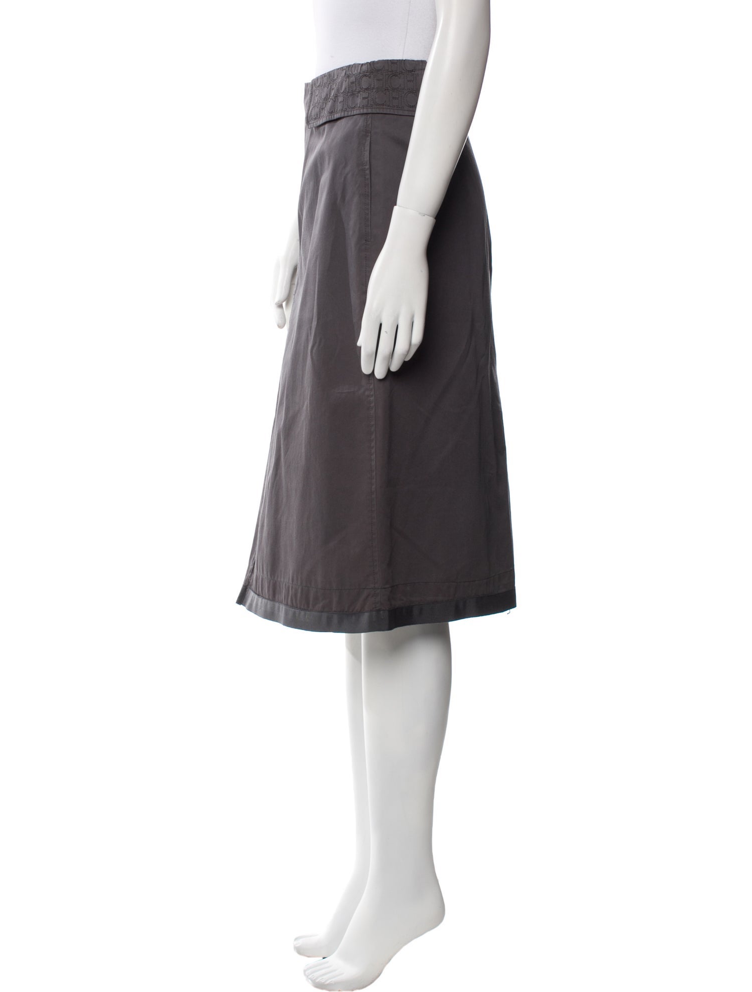 CH Carolina Herrera Pleated Accents Knee-Length Skirt