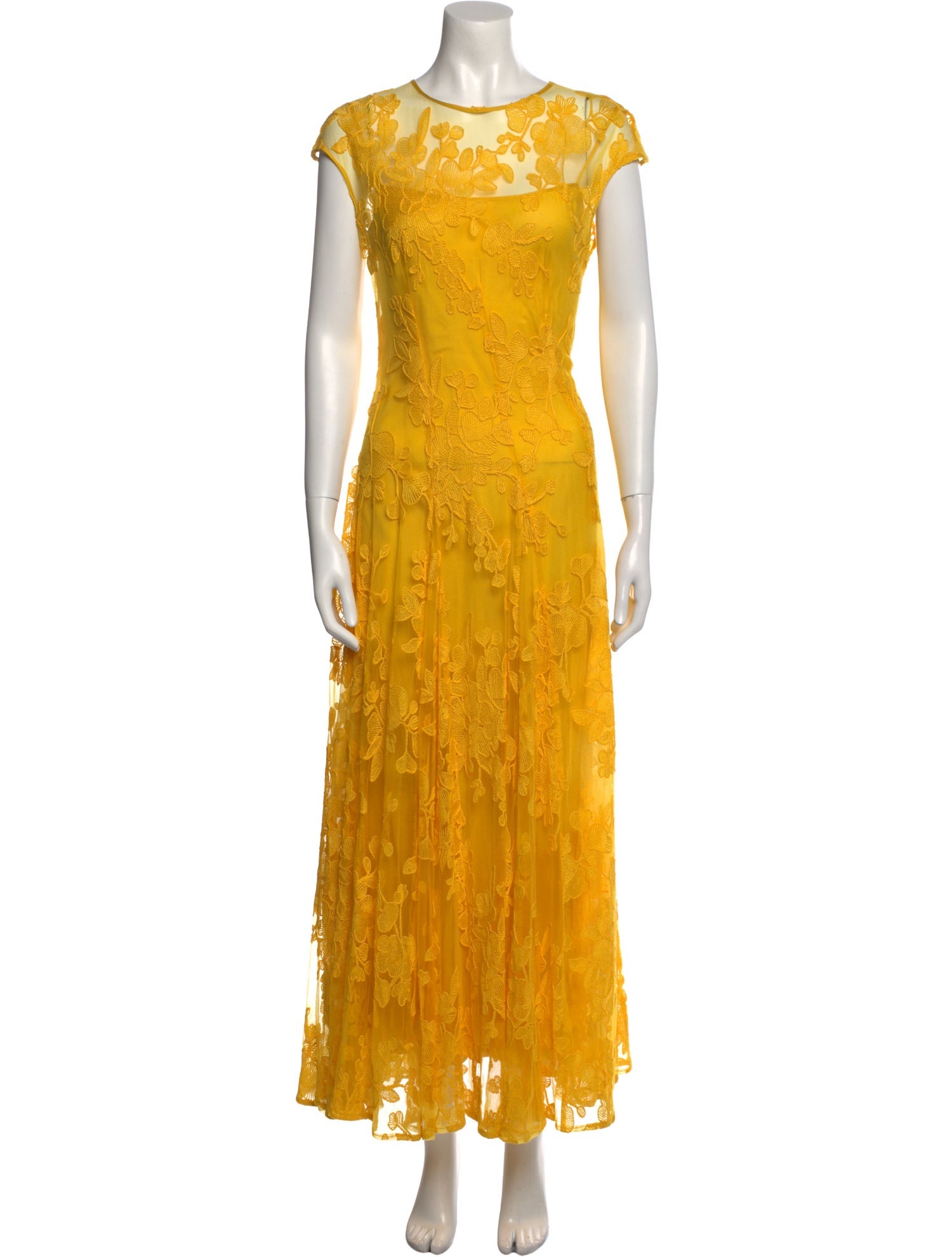 CH Carolina Herrera Lace Pattern Long Dress