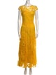 CH Carolina Herrera Lace Pattern Long Dress
