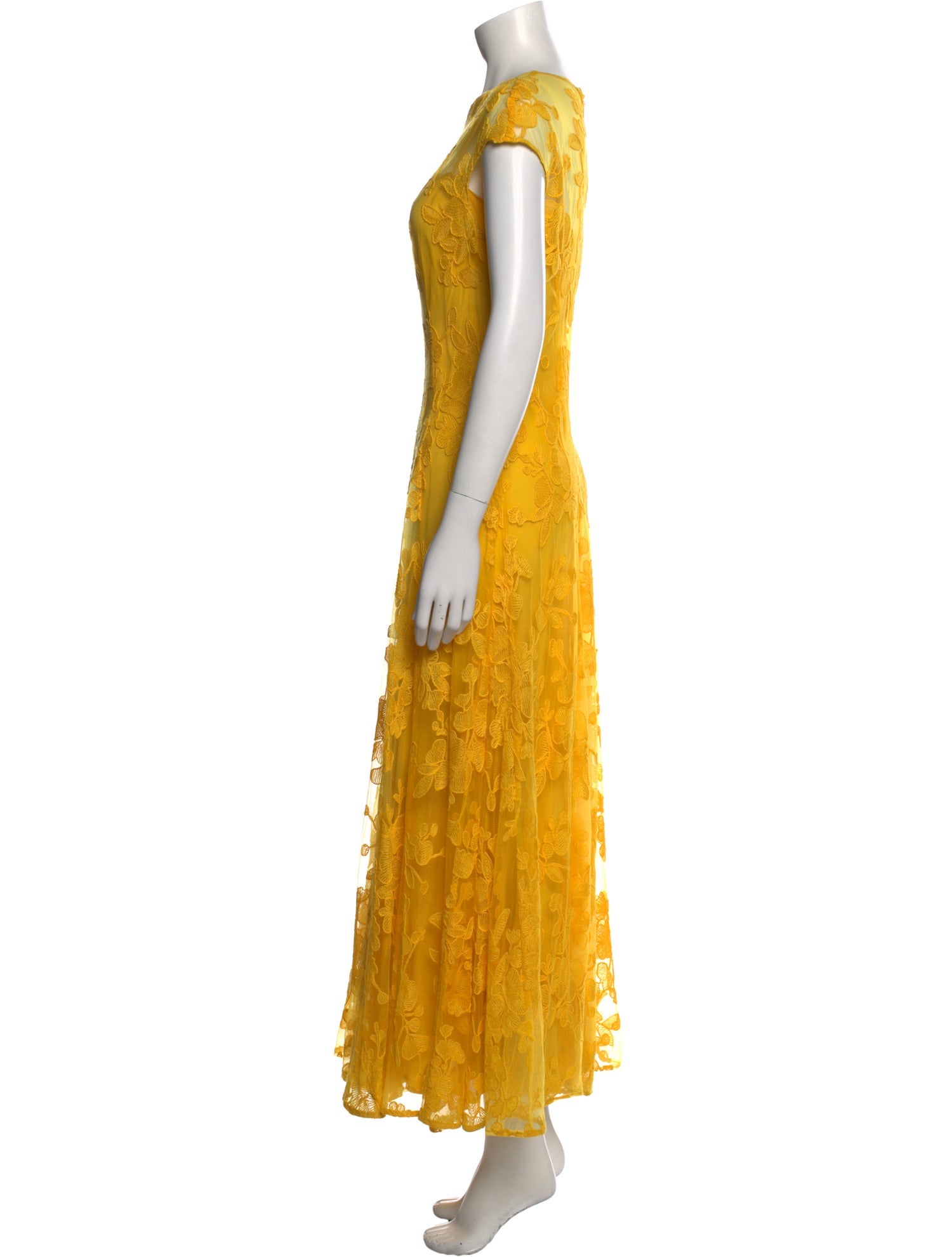 CH Carolina Herrera Lace Pattern Long Dress