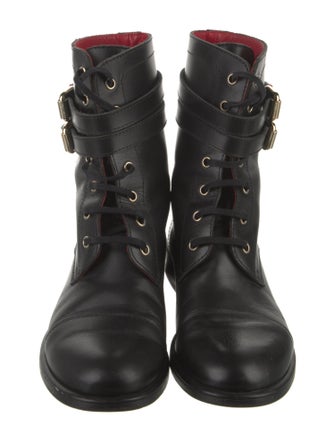 CH Carolina Herrera Leather Combat Boots