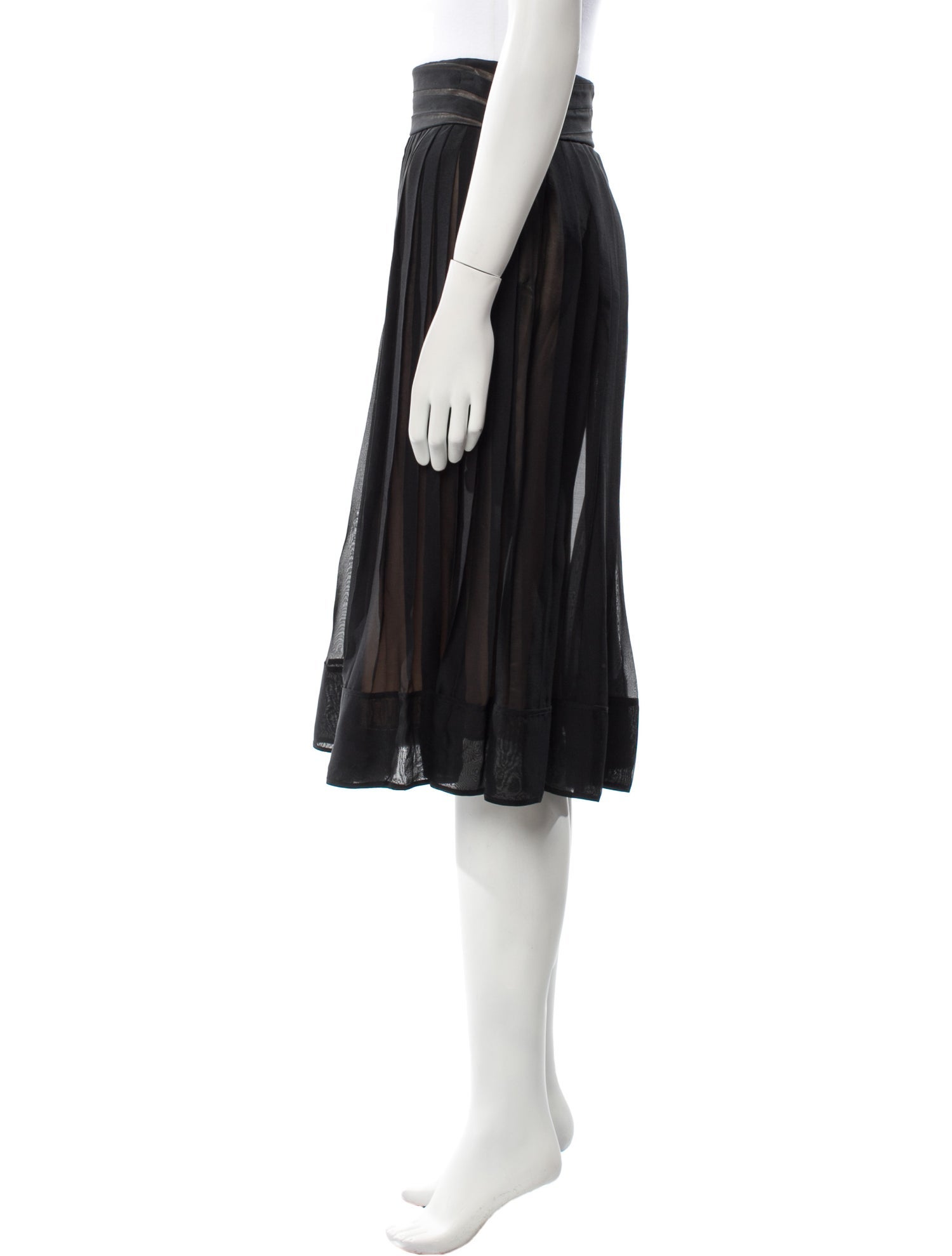 CH Carolina Herrera Silk Midi Length Skirt