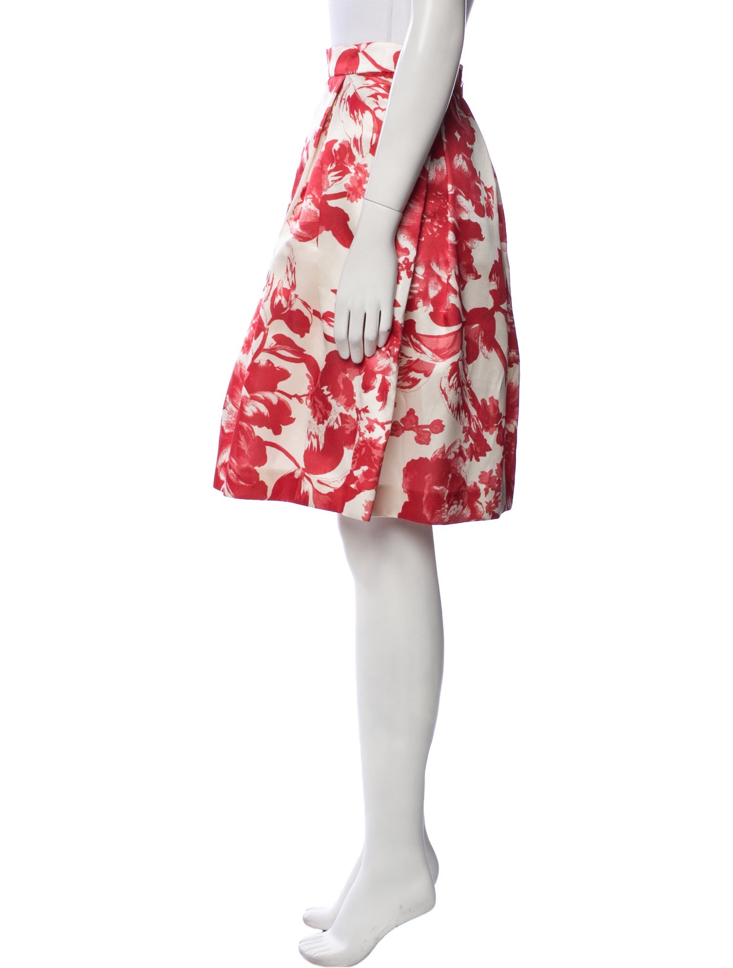 CH Carolina Herrera Floral Print Midi Length Skirt